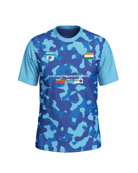 Blue Camo Outfield Player Training Kit – Jersey & Shorts